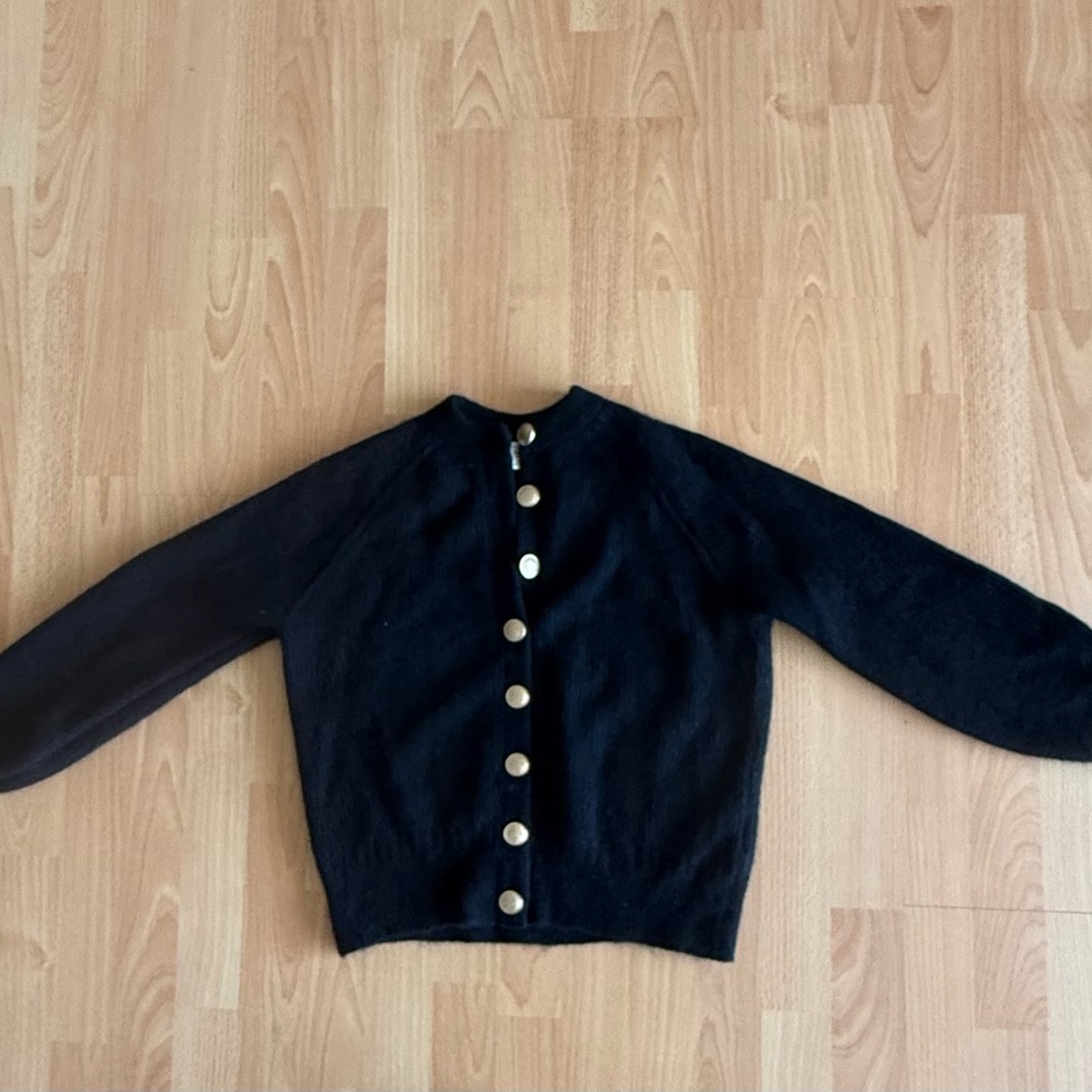 Sezane Othello Cardigan Black/ Gold - Size XS - Picture 3 of 4